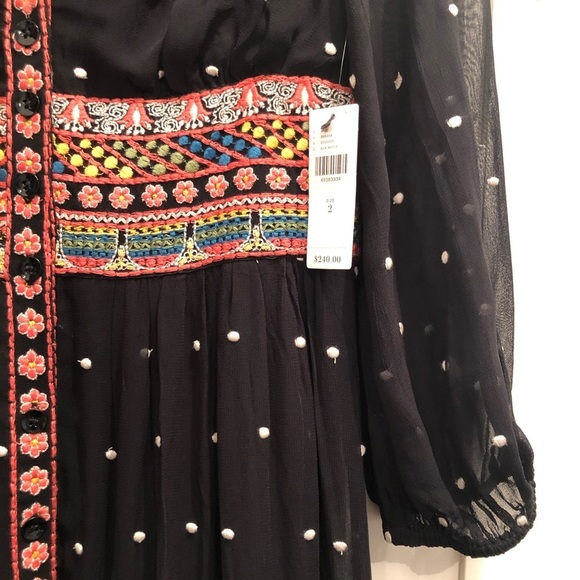 ANTHROPOLOGIE La Boheme Embroidered Dress … - Picture 8 of 8